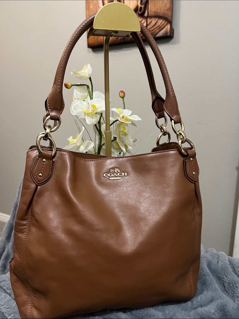 COACH Colette Brown Leather Hobo Shoulder Bag Retail $398 EUC